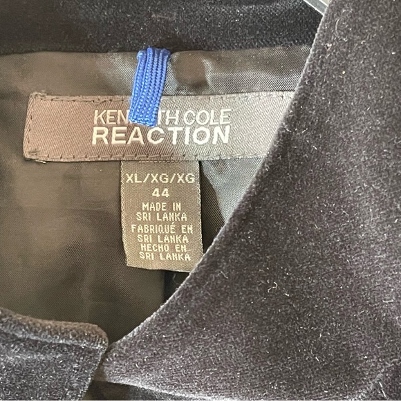 Kenneth Cole Reaction Black Velvet Military Style Men's Jacket w/ Epaulettes XL - Picture 10 of 10